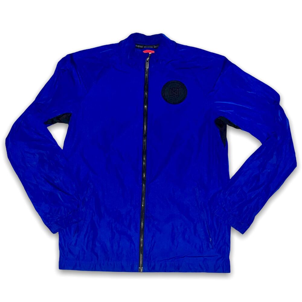 Nike Vintage Rare Windrunner Jacket Glanz Nylon Football Soccer Blue S - Picture 3 of 8